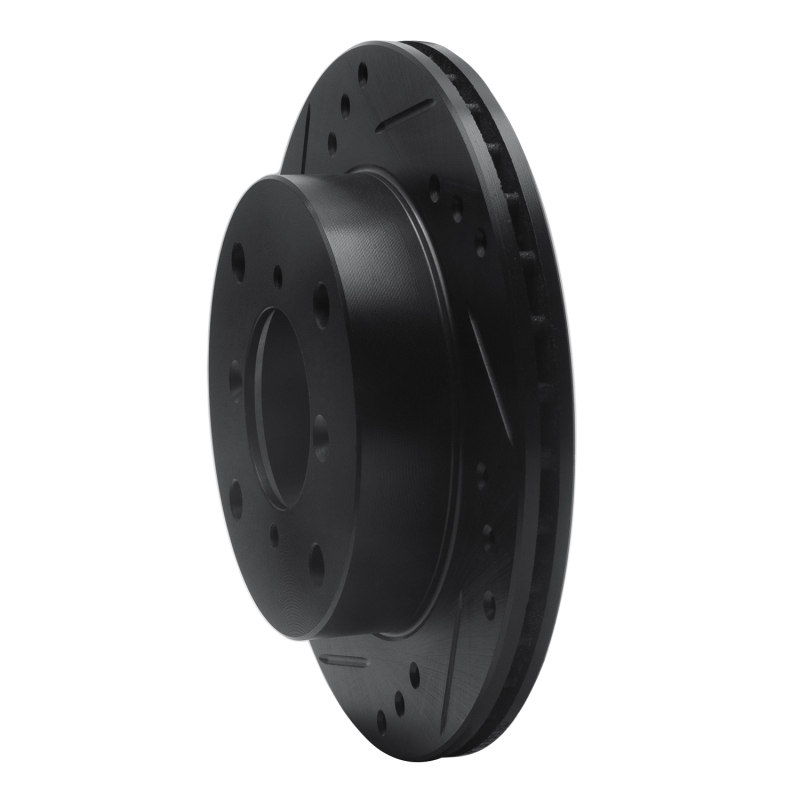 Chevrolet Metro Brake Rotor (1) - Front Left - R1 Concepts - Drilled & Slotted - Black - `89-`01